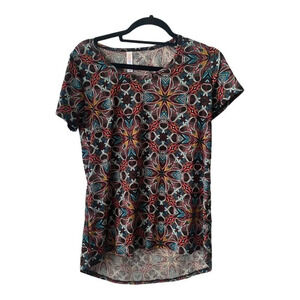 LuLaRoe Classic XS Paisley T-Shirt Womens Short Sleeve Multicolor Stretch